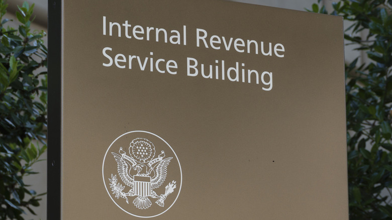Internal Revenue Service building sign